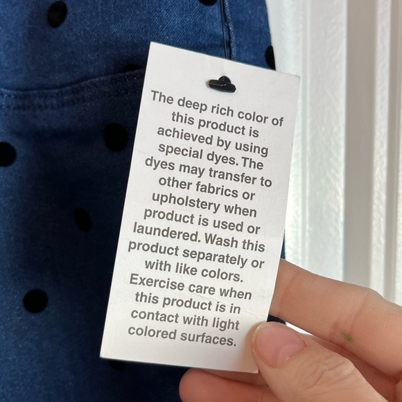 NWT Martha Stewart Polka Dot Knot Denim Jeans 16 blue black - Picture 4 of 9